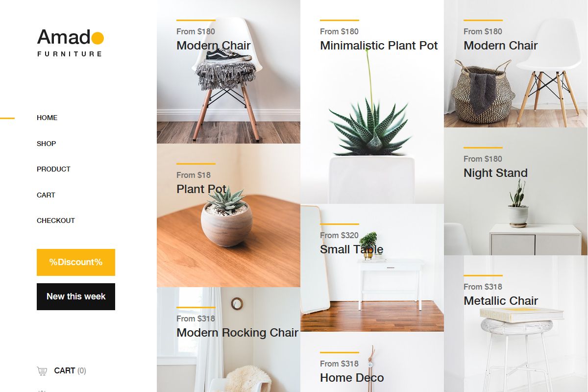 Amado Furniture Ecommerce Template Home