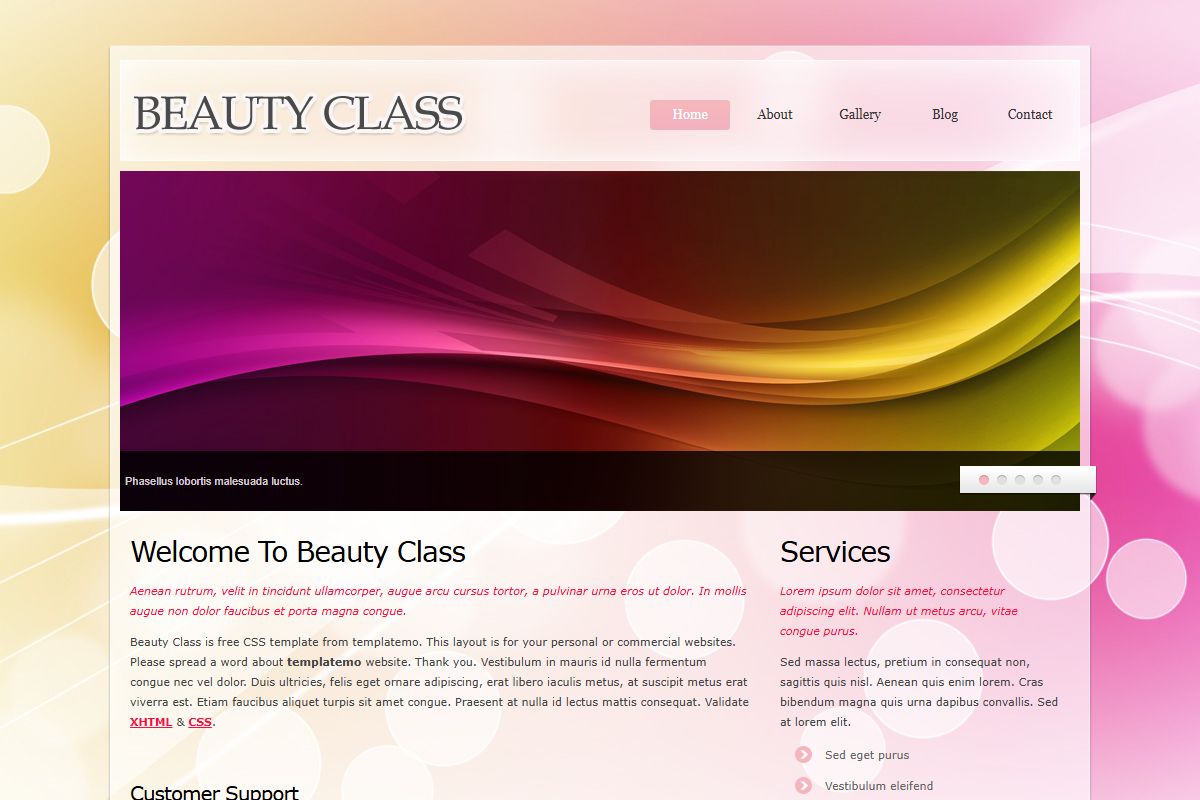Beauty Class Free Website Template