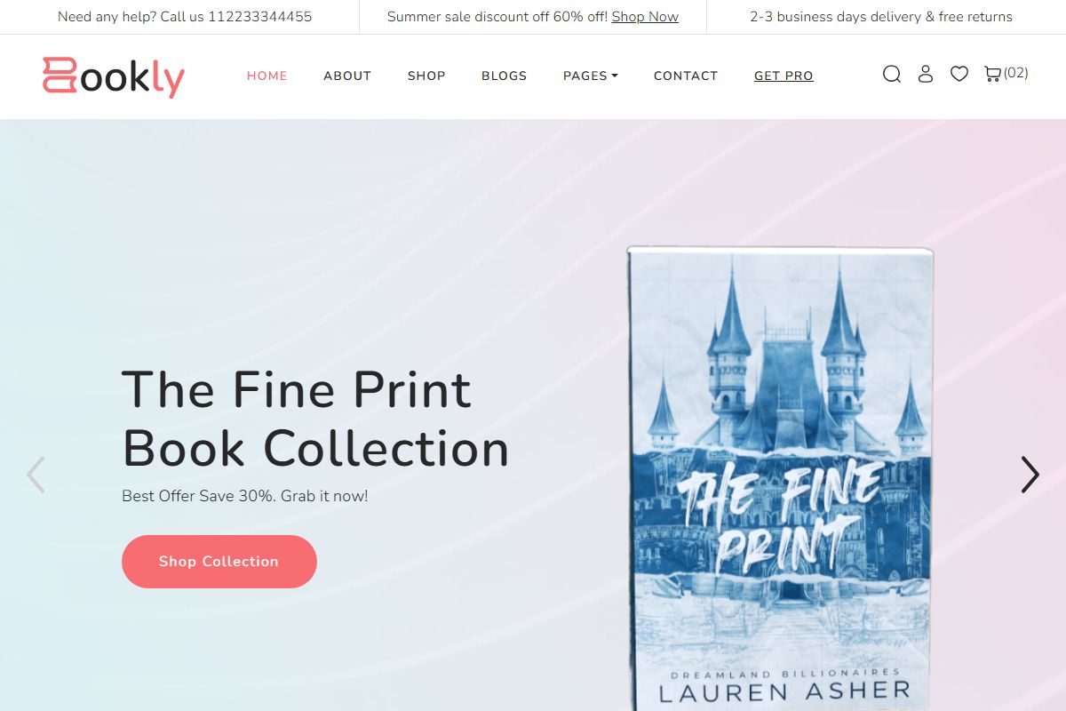 Bookly Bookstore Ecommerce Website