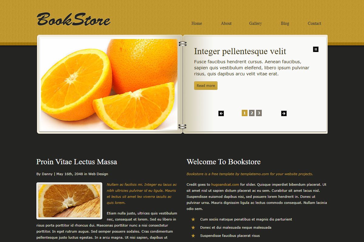 Bookstore Free Template Templatemo