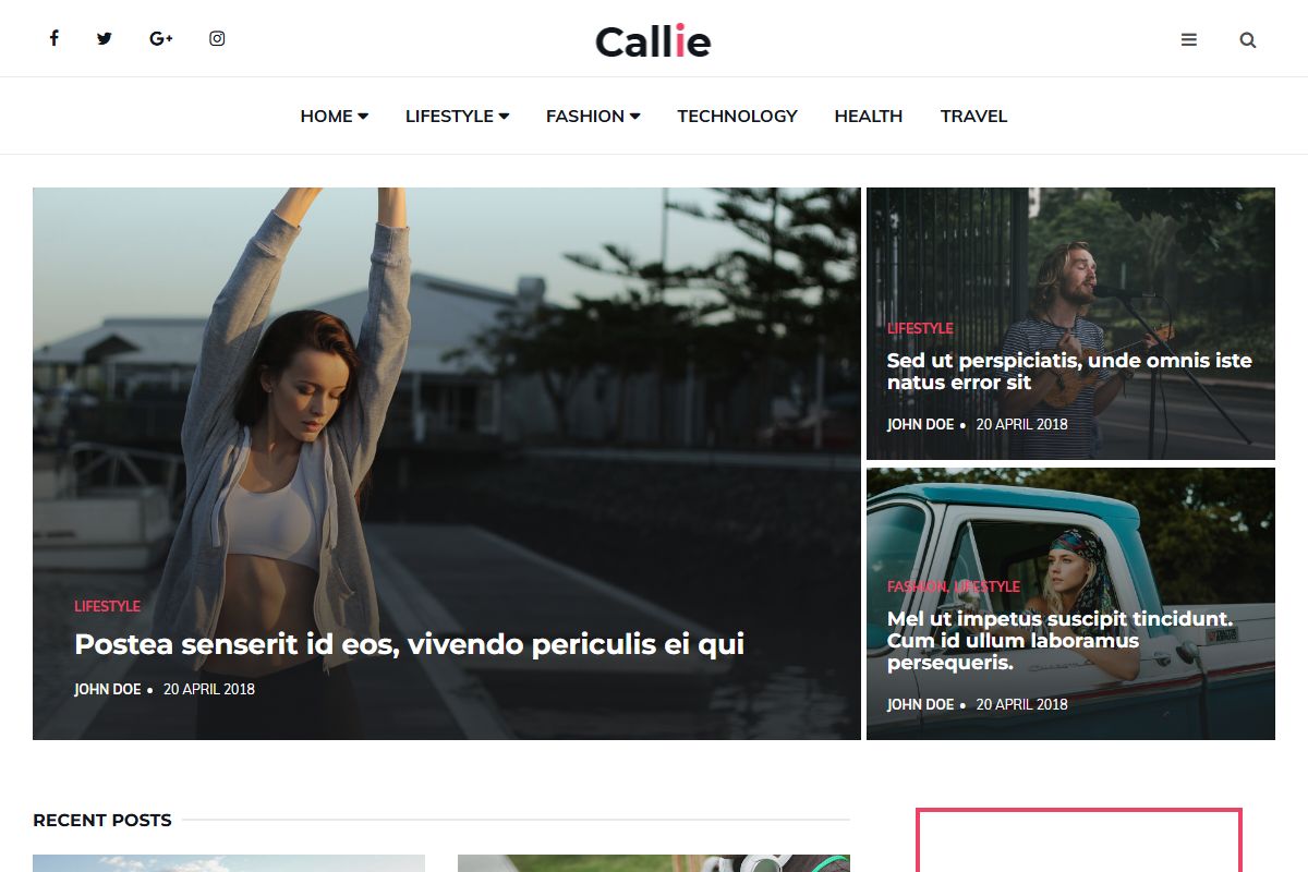 Callie Html Template