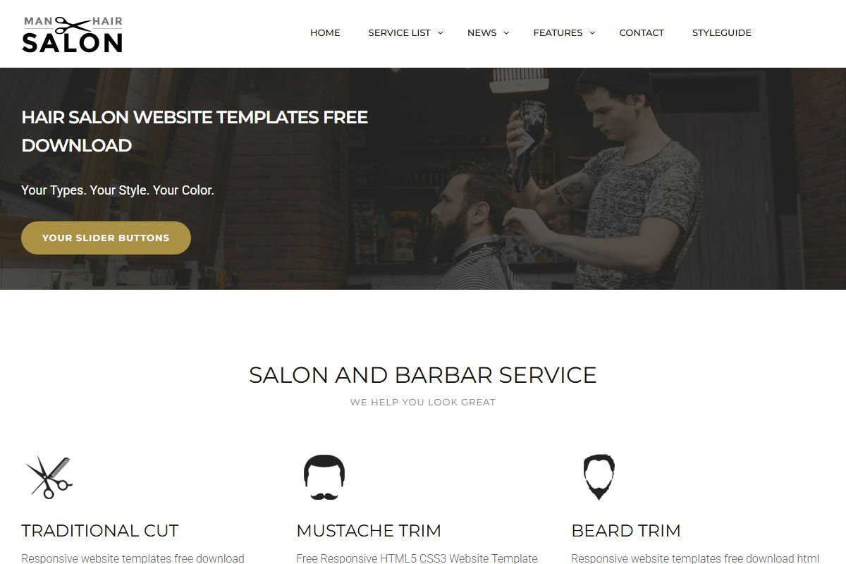 Hair Salon Website Templates