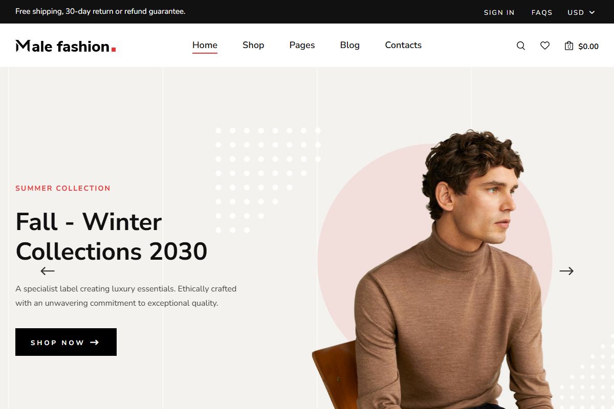 Malefashion Template