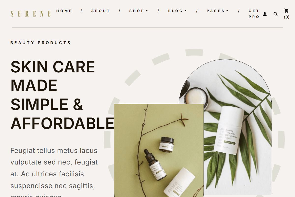 Serene Beauty Ecommerce Website