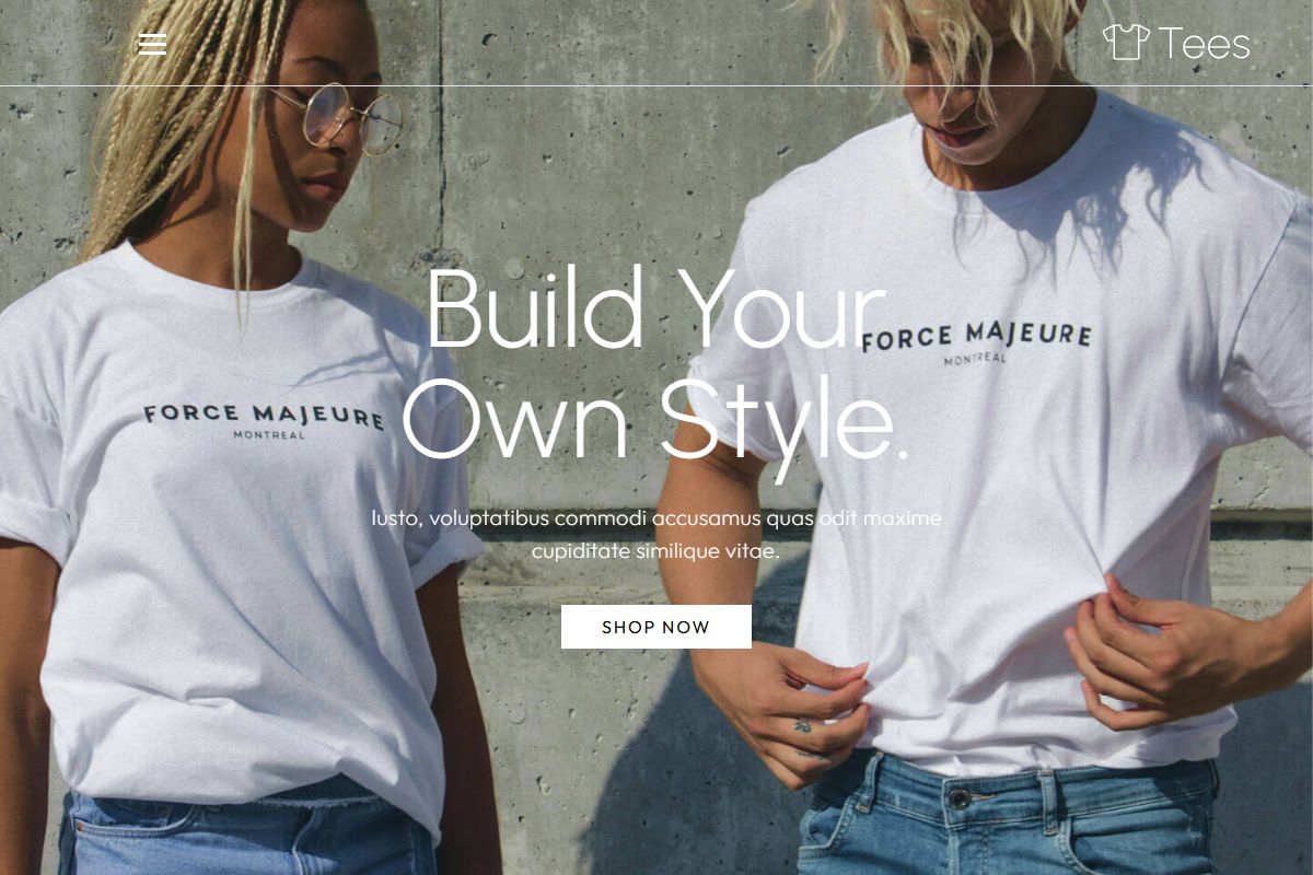 Tees Tshirt Ecommerce Website