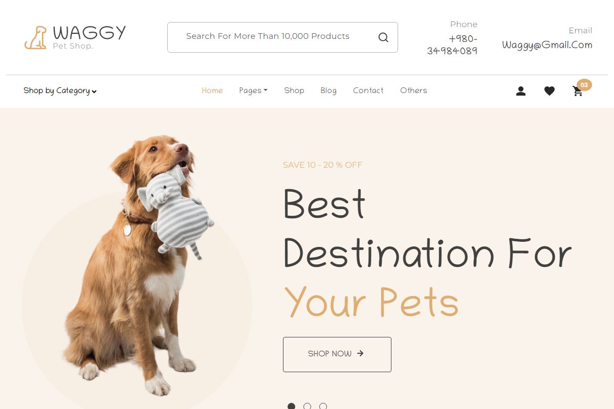 Waggy Free Ecommerce Pet