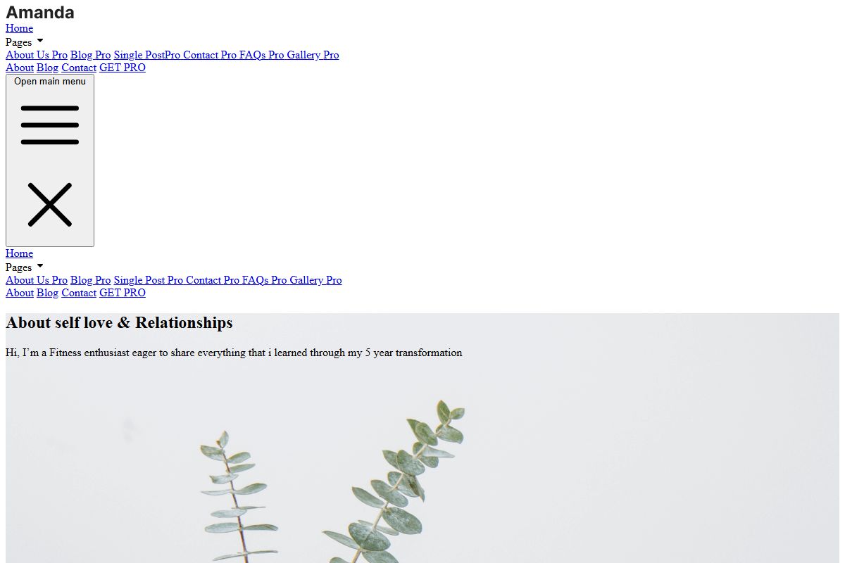 Amanda Free Tailwind Css Website Template For Blog Template