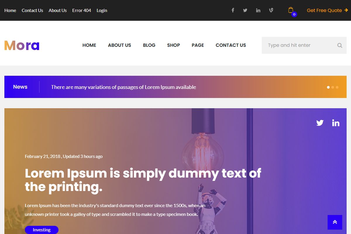 Mora Blog Html Template