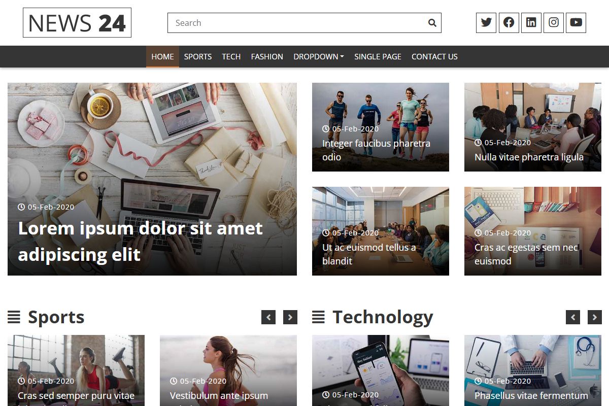News 24 Free News Website Templates