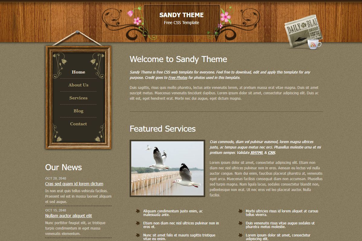 Sandy Free Css Template