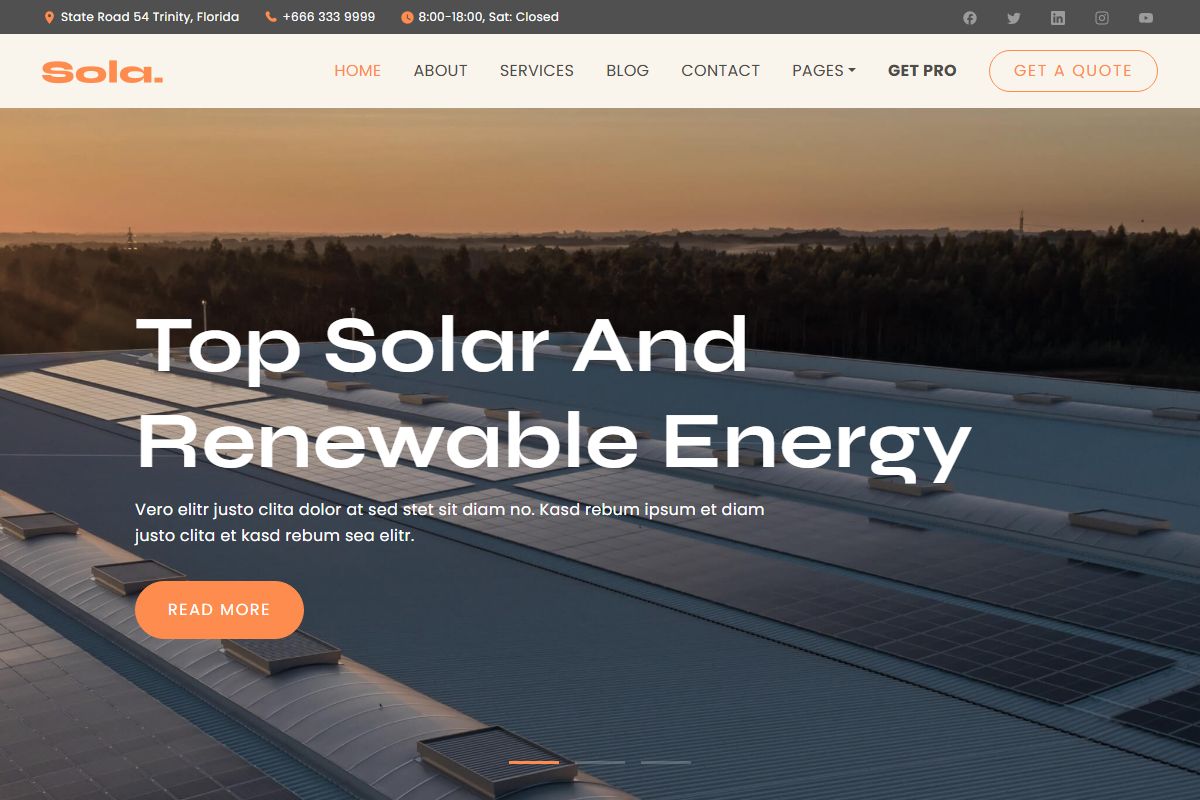 Sola Solar Energy Html