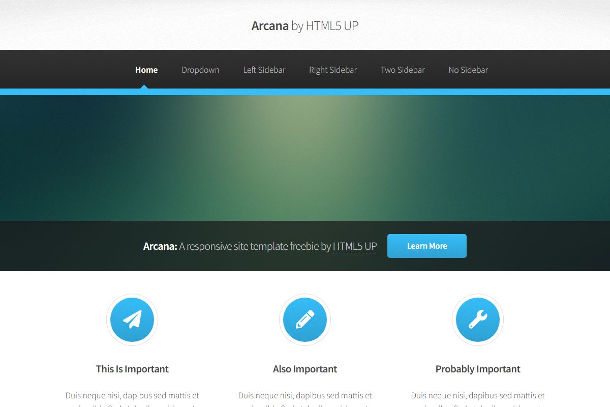Arcana By Html5 Up