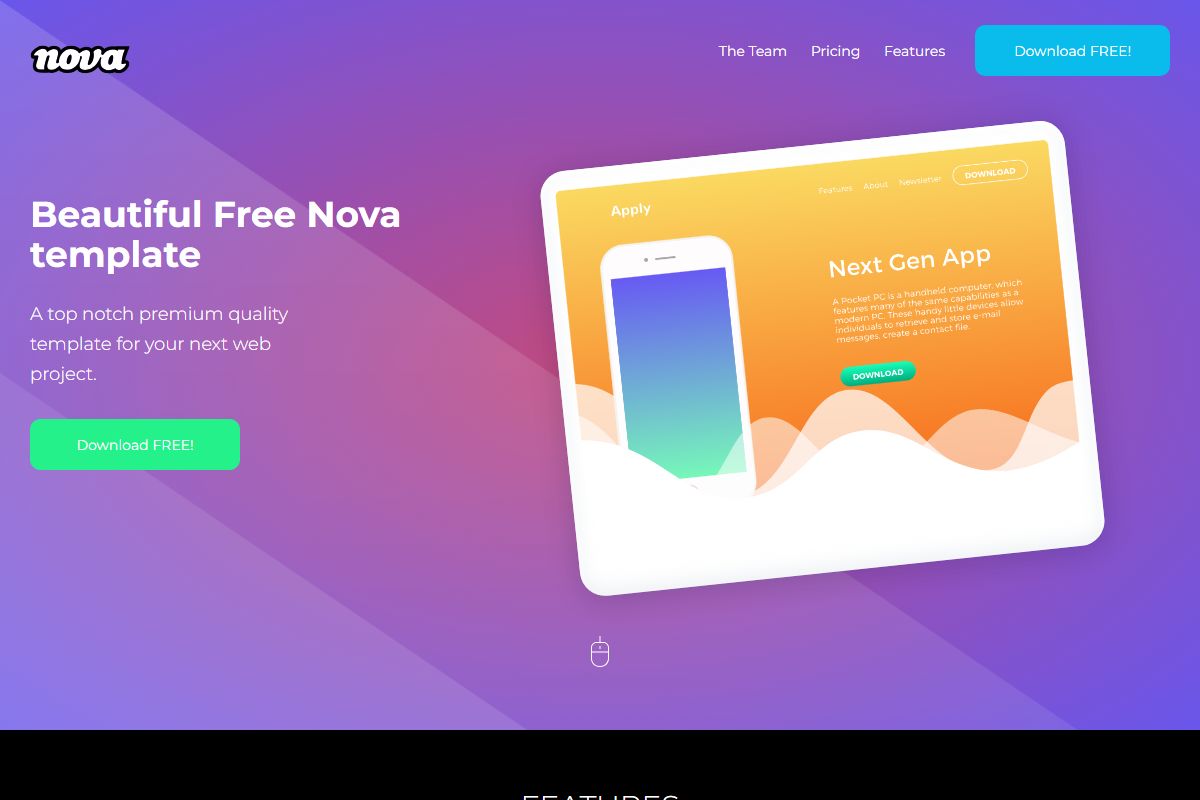 Beautiful Free Nova Template