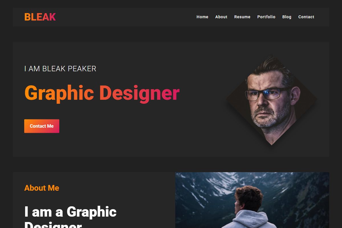 Bleak Personal Portfolio Template