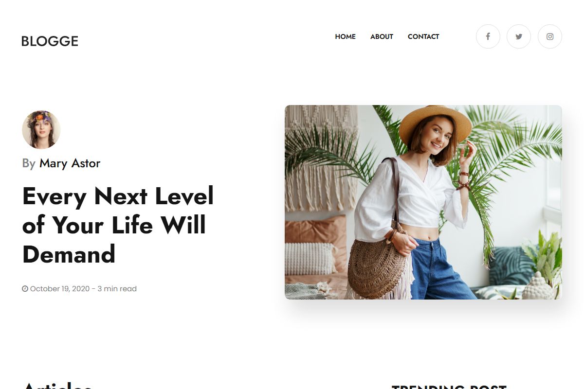 Blogge Personal Blog Site