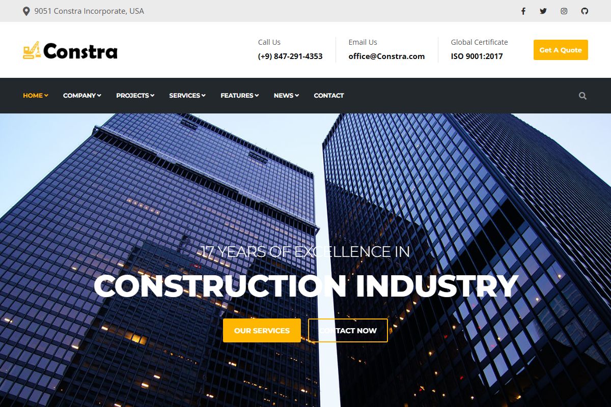 Constra Construction Html5 Template
