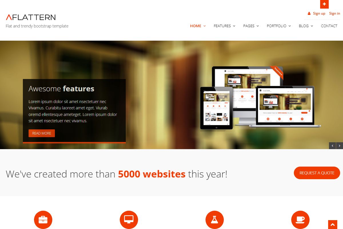 Flat And Trendy Bootstrap Template