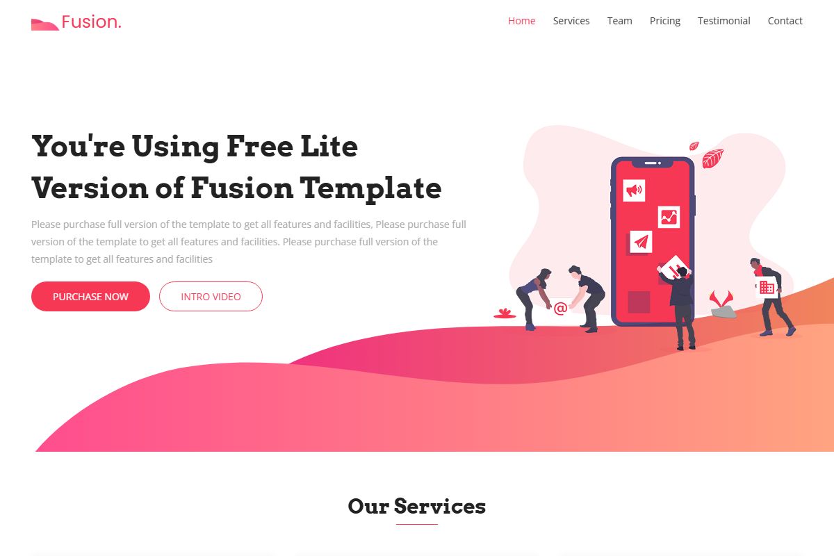Fusion Bootstrap 4 Template
