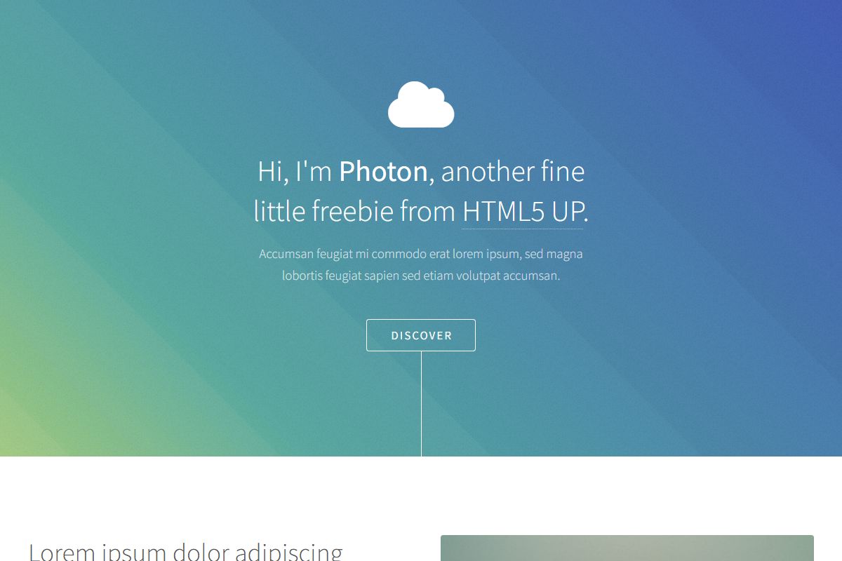 Hi Im Photon Another Fine Little Freebie From Html5 Up