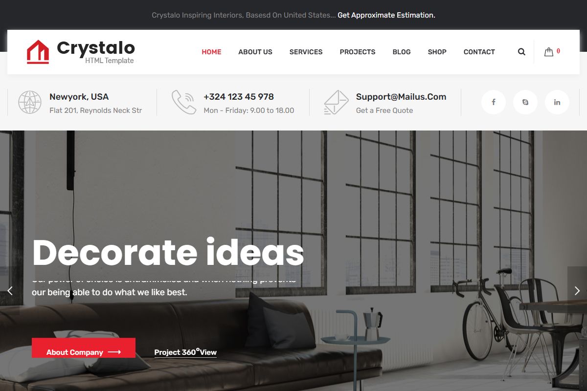 Home One Crystalo Responsive