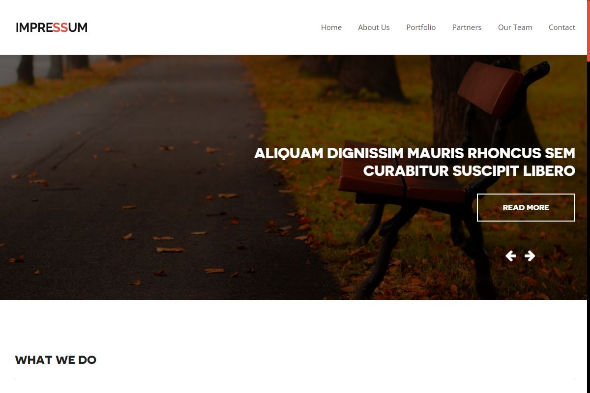 Impressum Parallax Theme