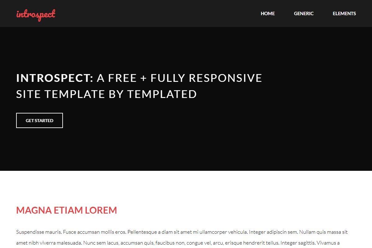 Introspect A Free Fully Responsive Site Template By Templated