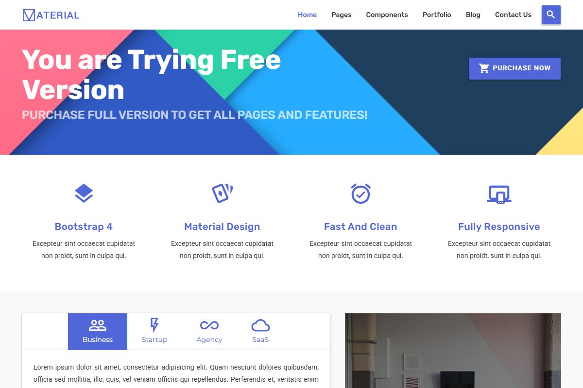 Material Material Design Bootstrap 4 Template