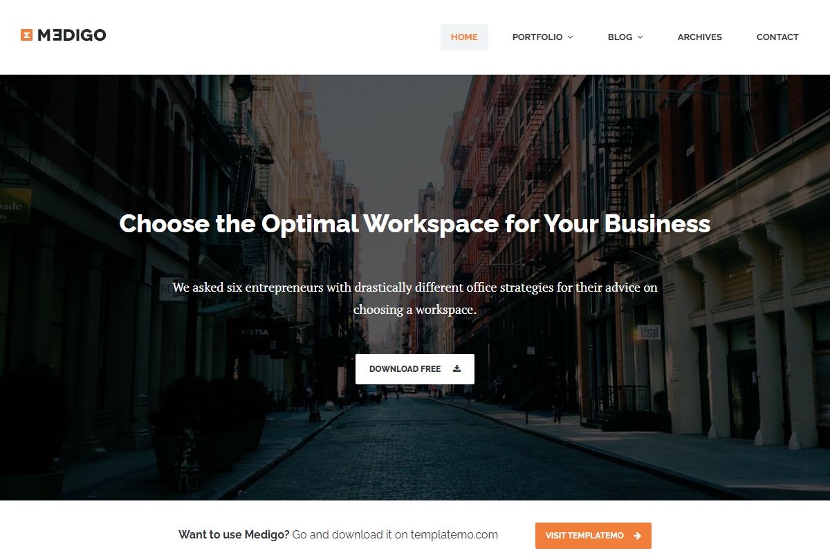 Medigo Orange Free Responsive