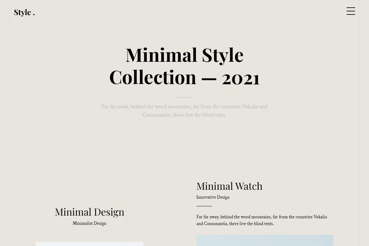Minimal Style Collection Mdash 2021