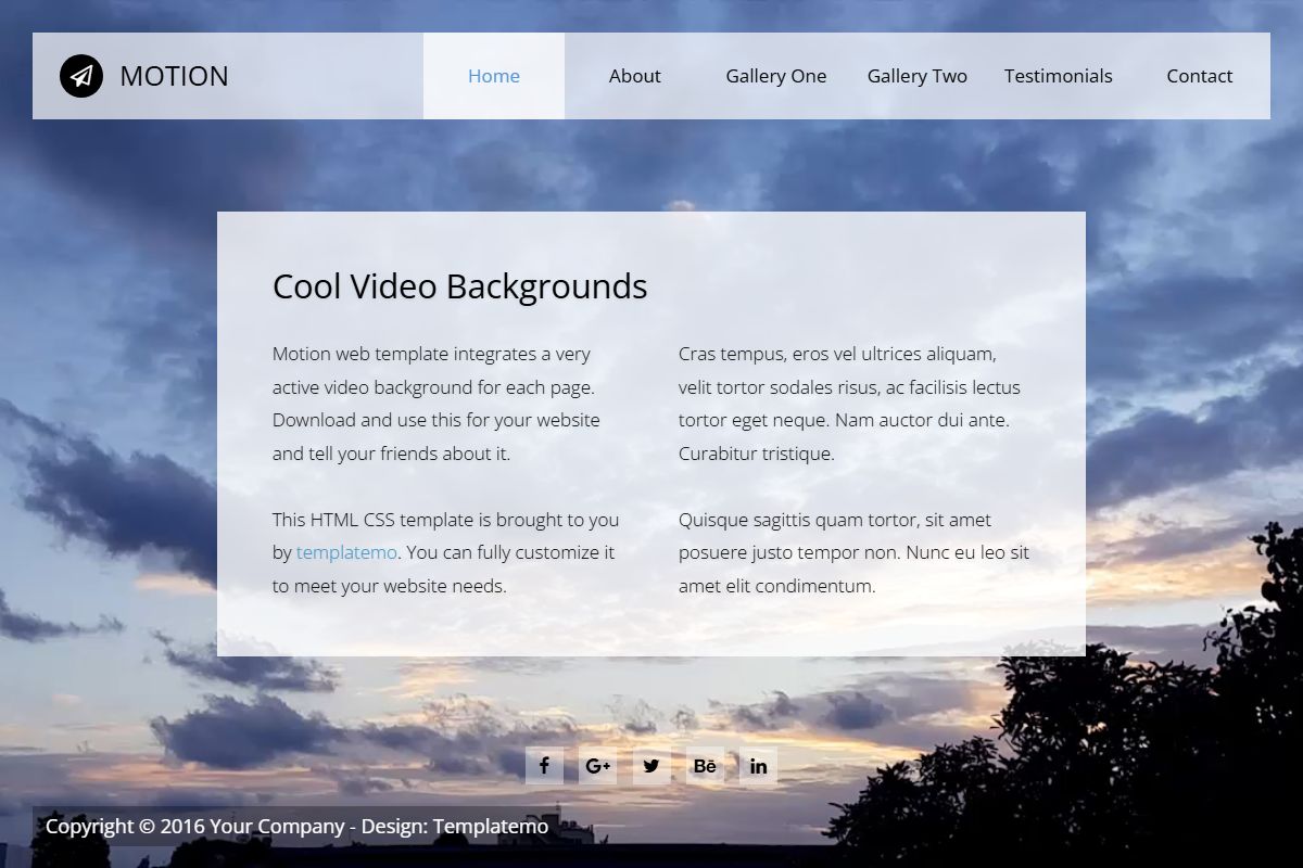 Motion Responsive Html Template