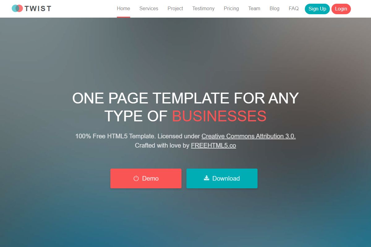 One Page Template For