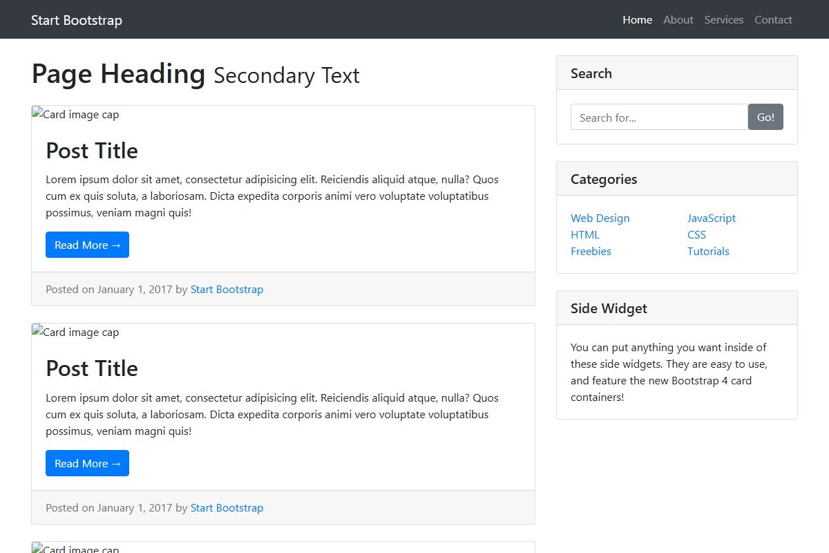 Page Heading Secondary Text