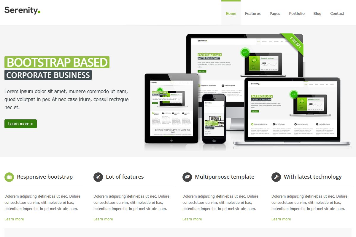 Serenity Modern Bootstrap Website Template