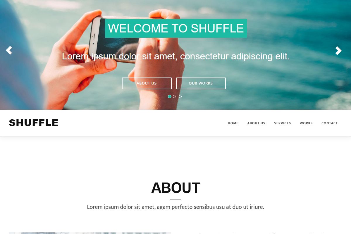 Shuffle Bootstrap 3 One Page Template