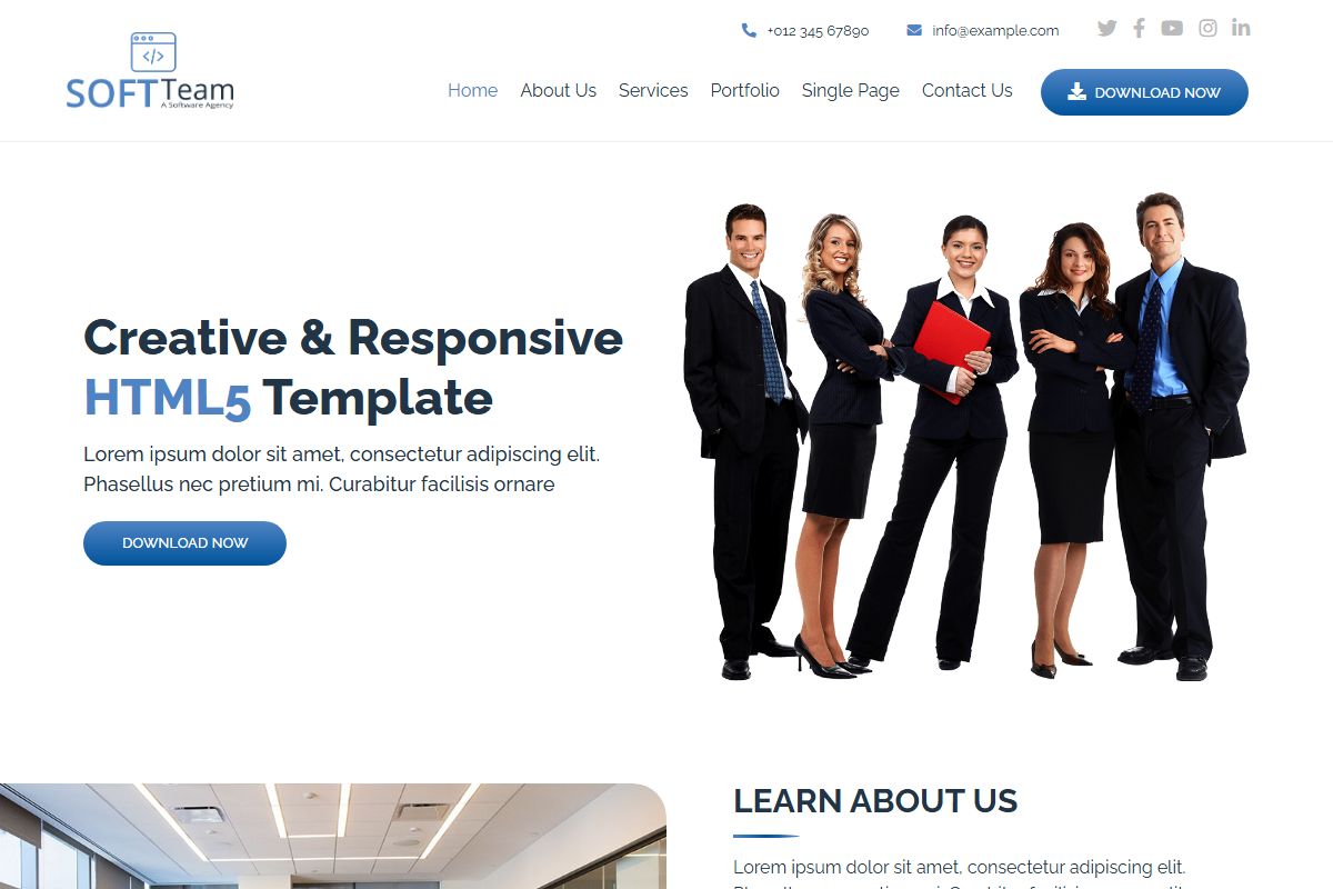 Soft Team Bootstrap Agency Template