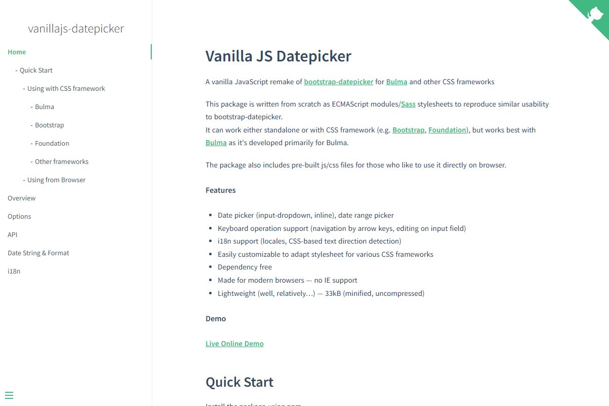 Vannilajsdatepicker Vanilla Js Datepicker