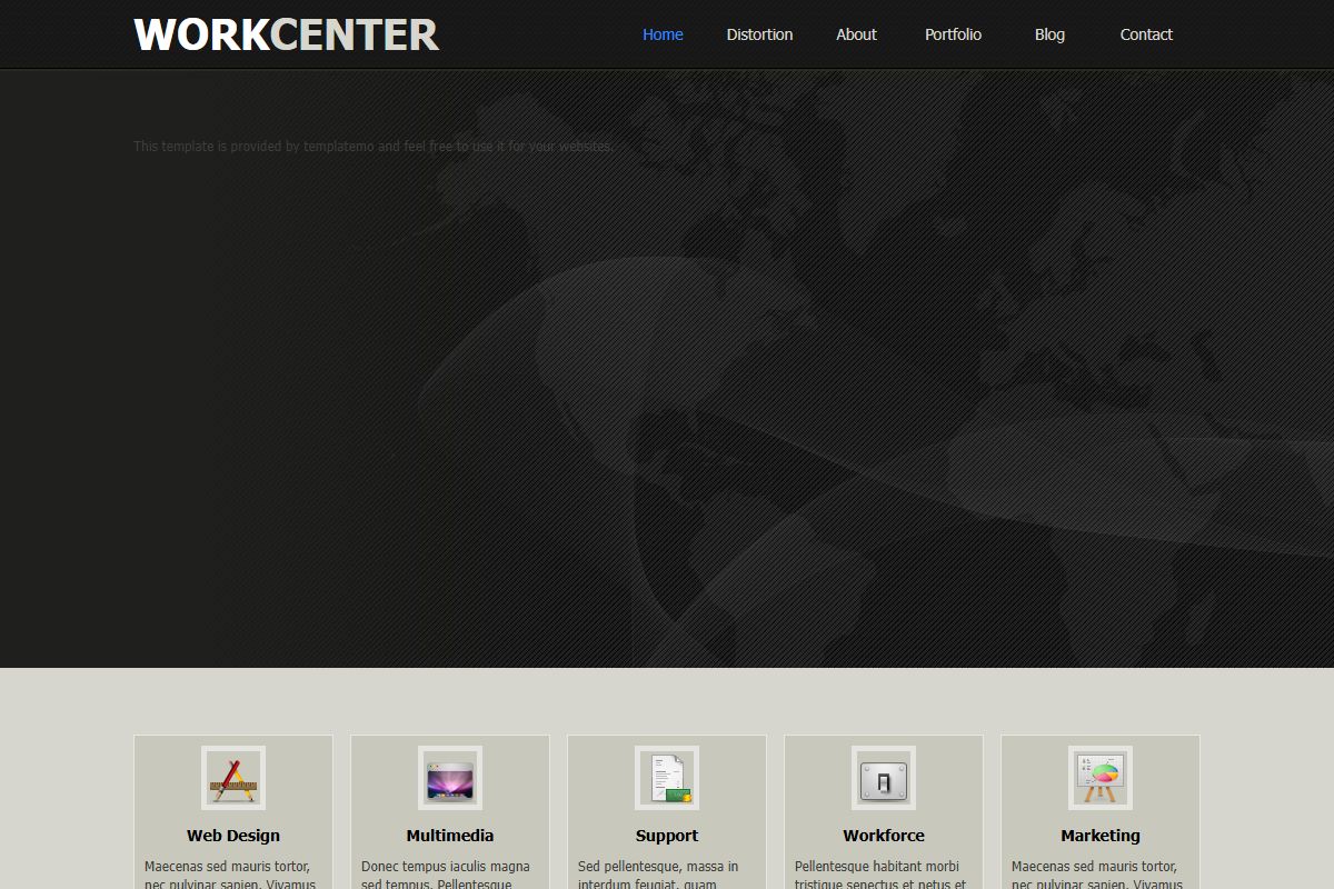 Work Center Theme Free Css Template