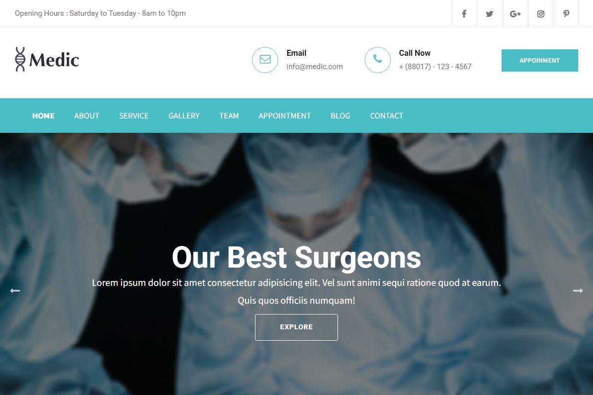 Medic Medical Html Template