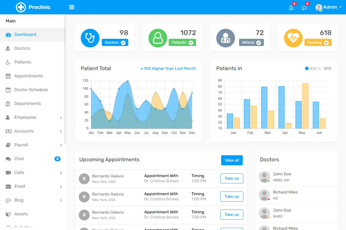 Preclinic Medical Hospital Bootstrap