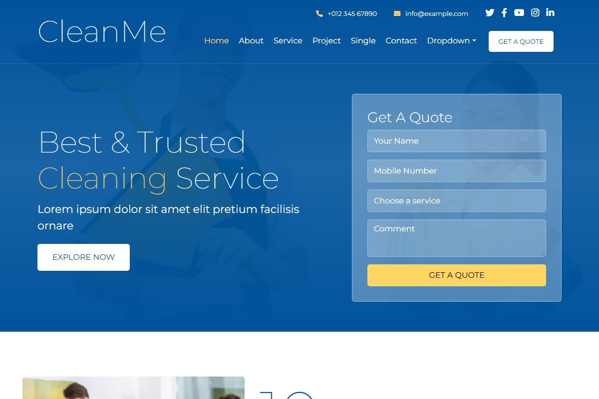 Cleanme Cleaning Company Website