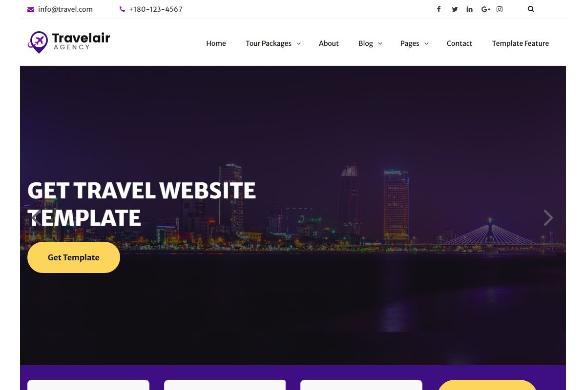 Get Travel Website Template
