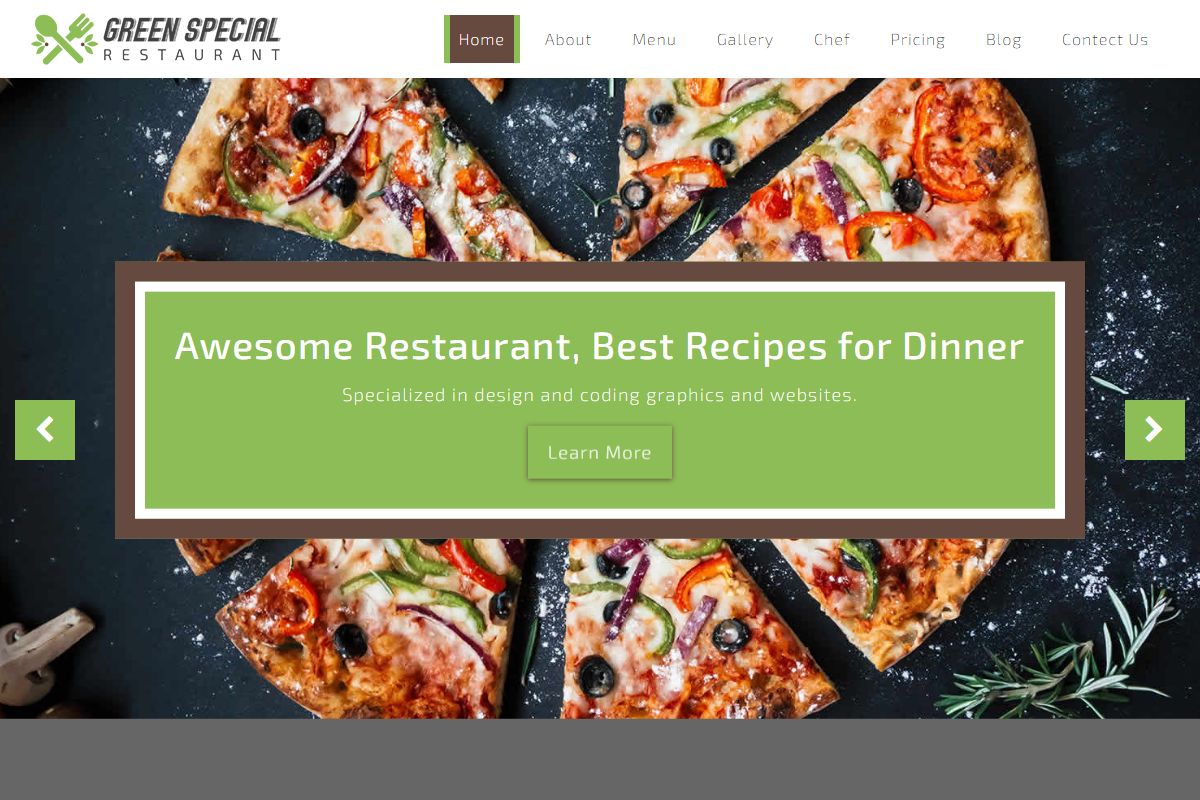 Green Special Restaurant Responsive