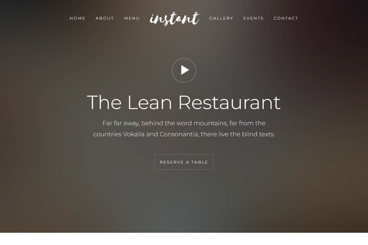 Instant Mdash Free Restaurant Bootstrap 4 Template By Uicookiescom