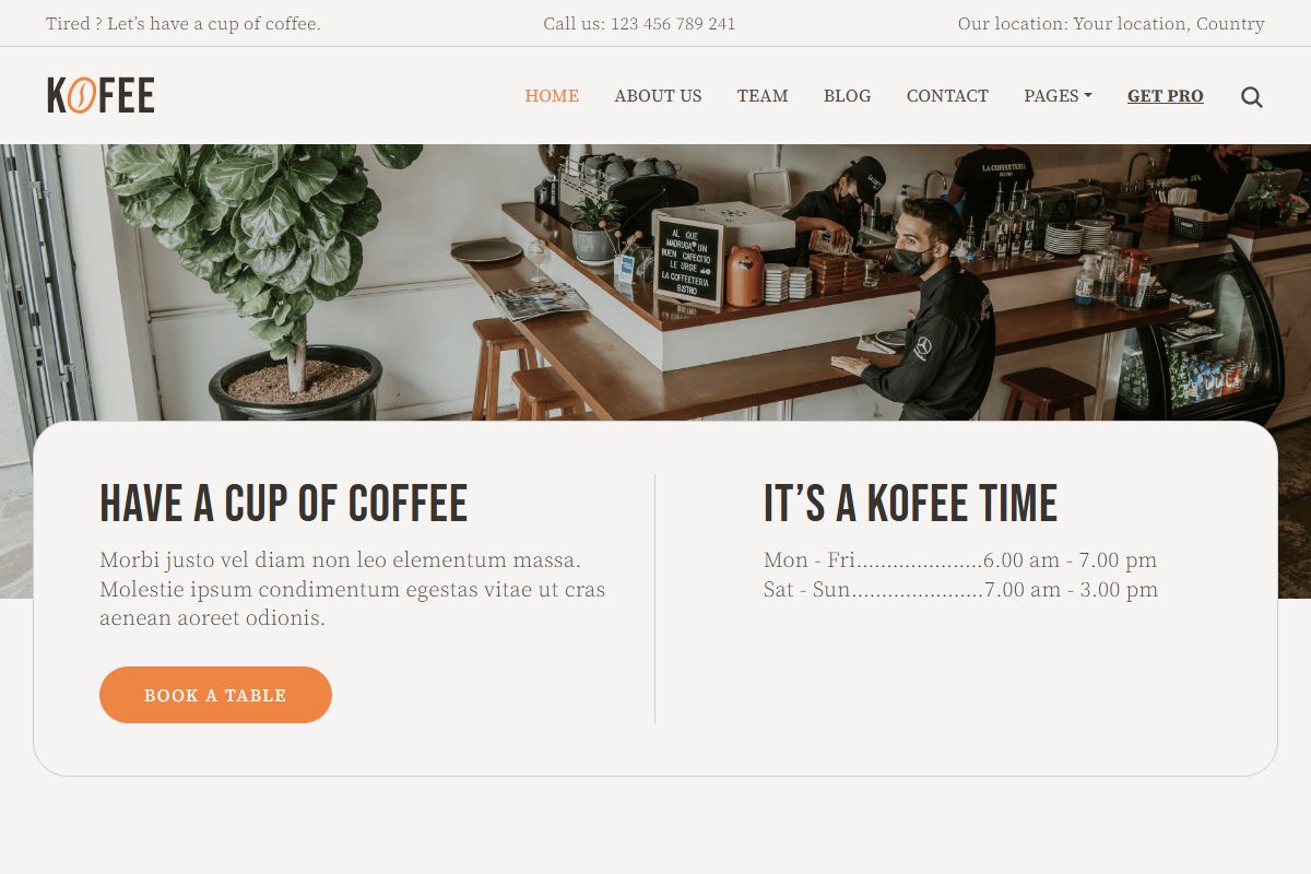 Kofee Cafe Html Bootstrap