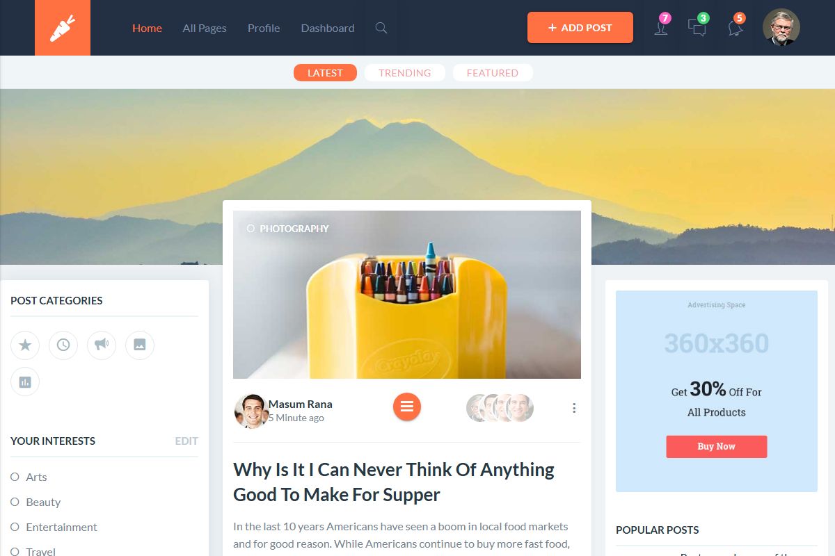 Open List Html Template