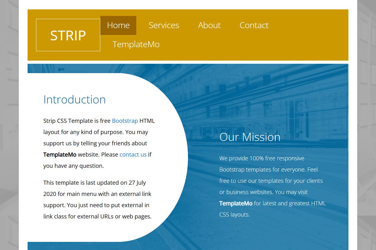 Templatemo Strip Bootstrap 40 Html Css Layout