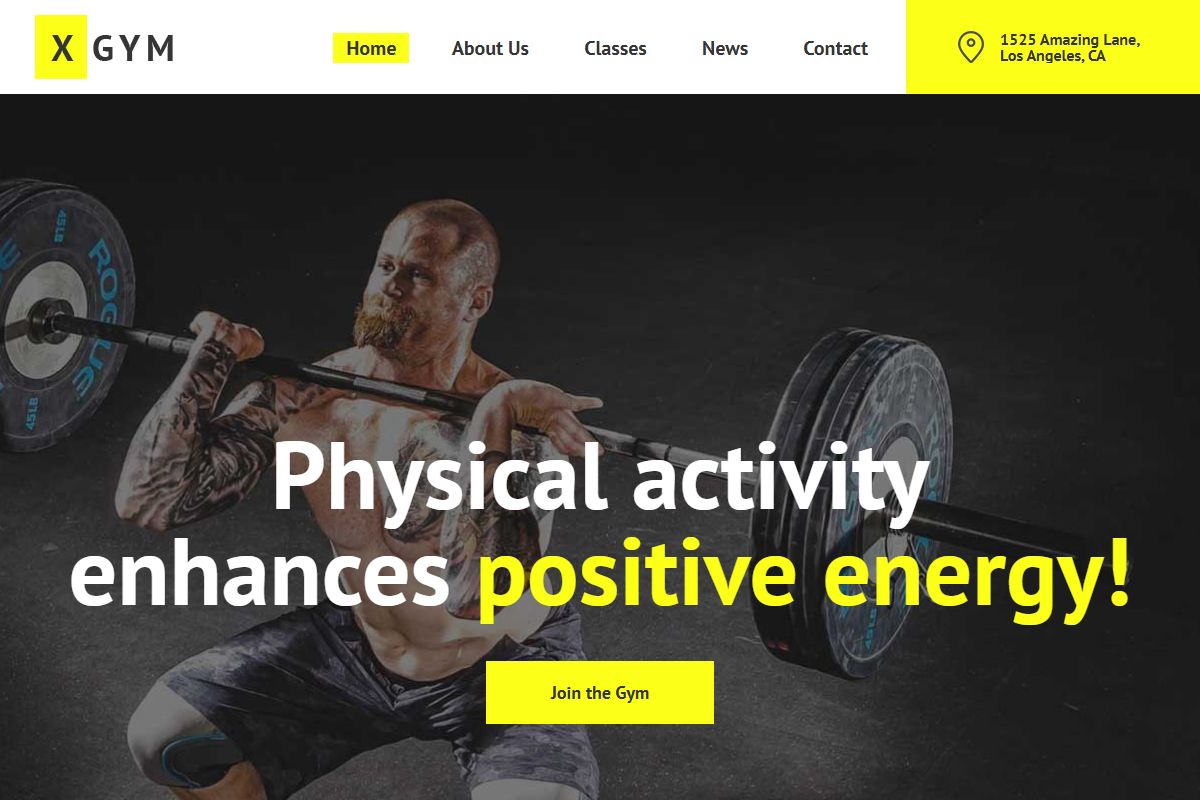 X Gym Fitness Html
