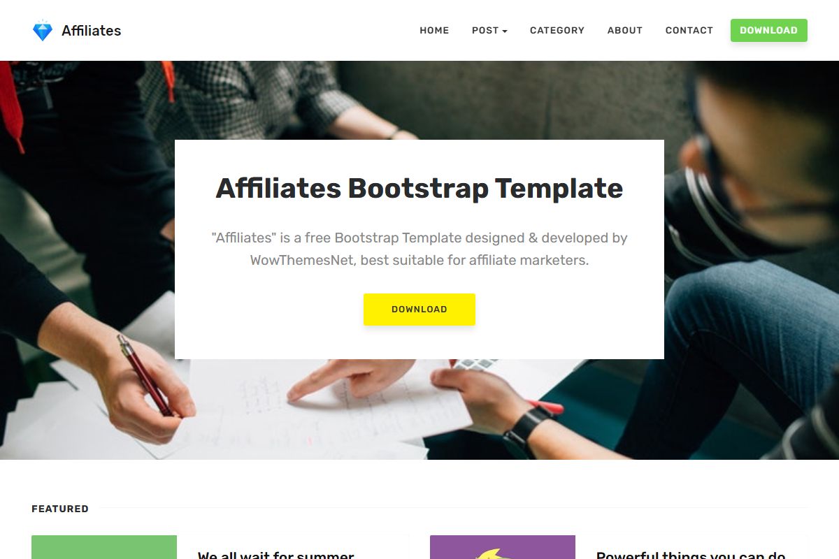 Affiliates Bootstrap Template