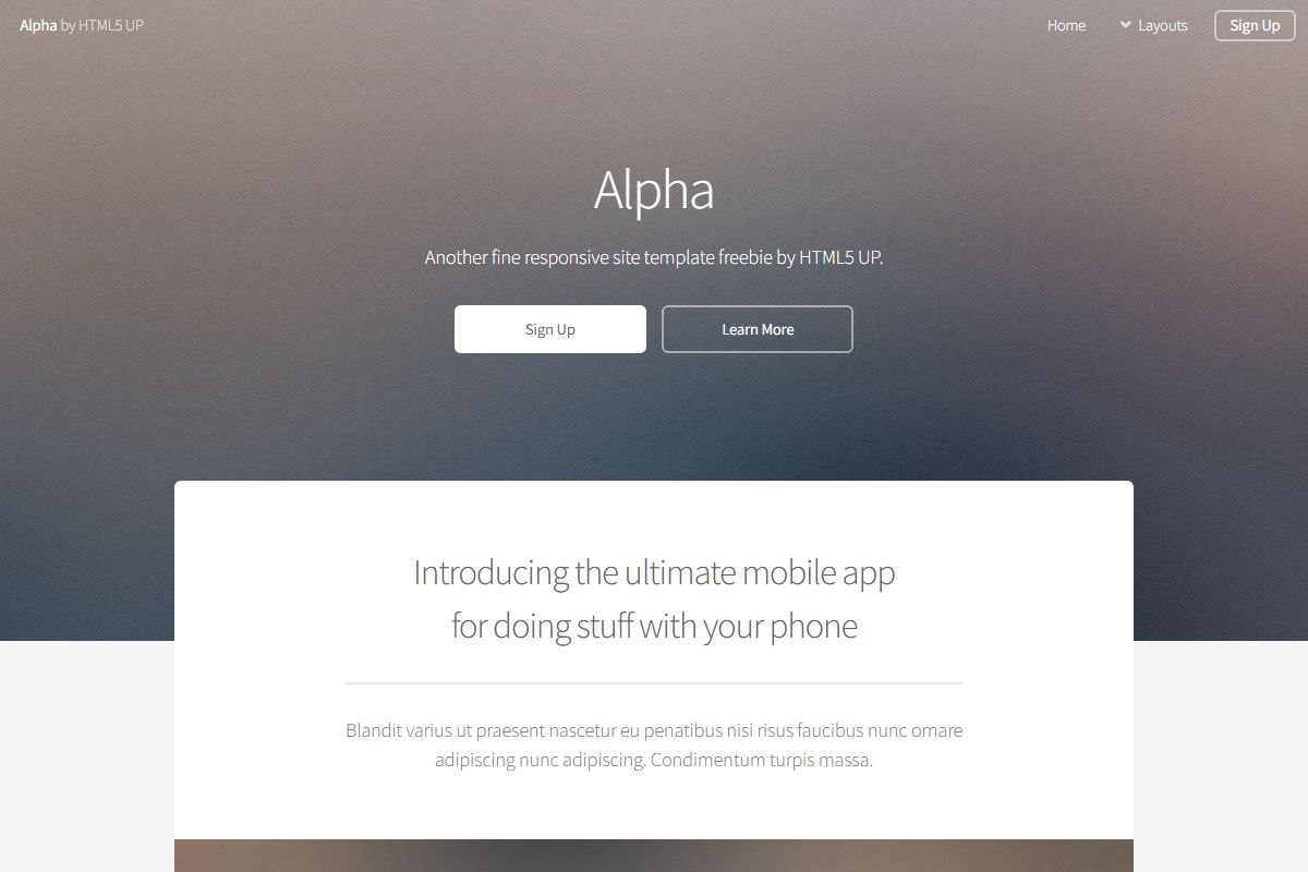 Alpha By Html5 Up