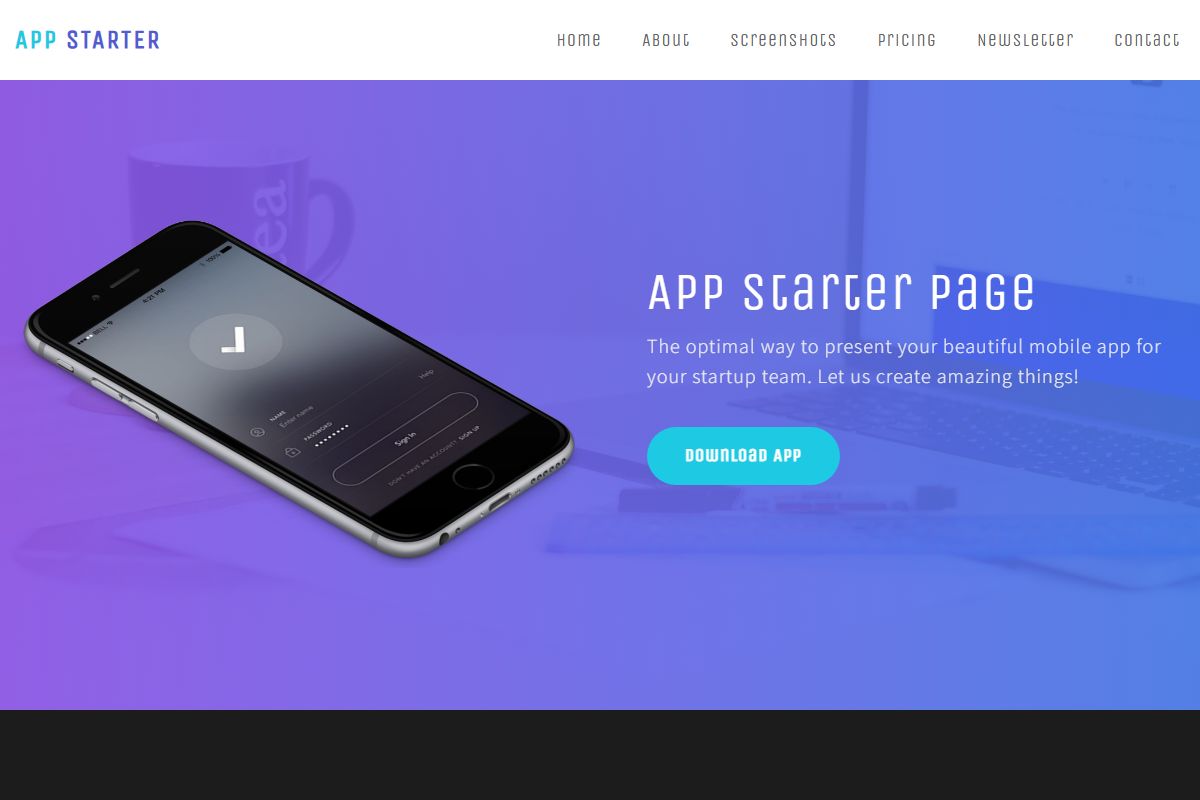 App Starter Page